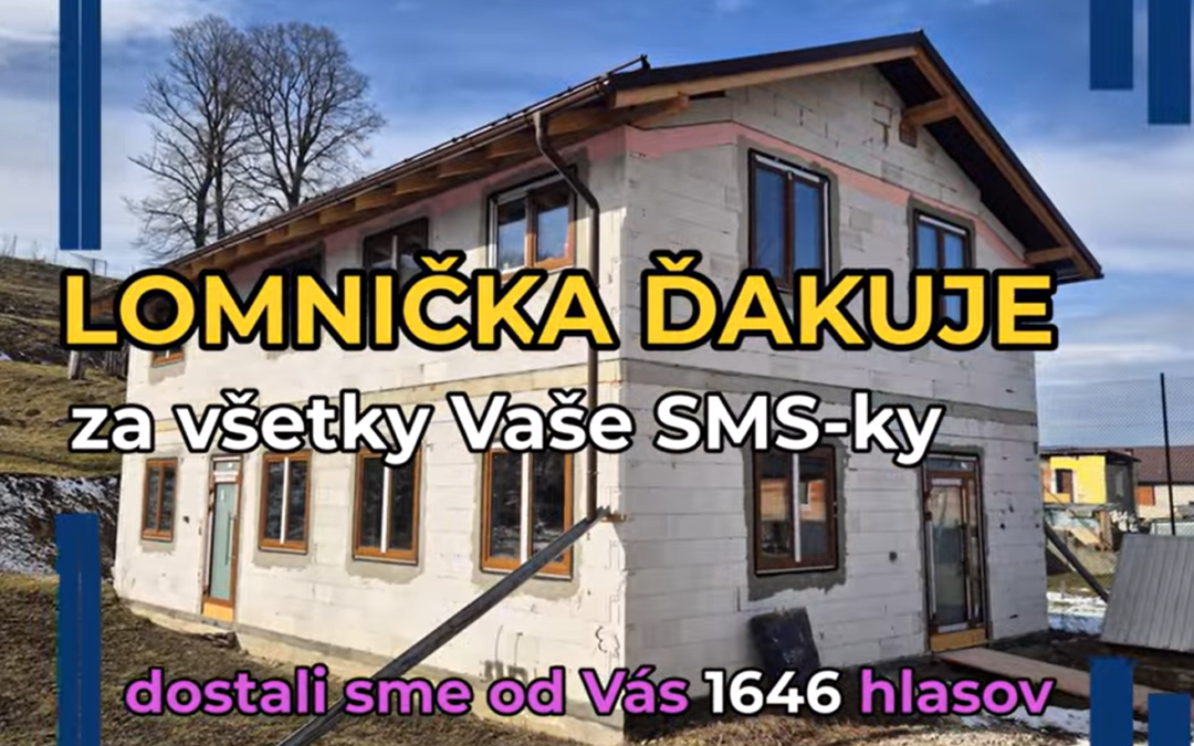 Ďakujeme za každú SMS v hlasovaní za podporu projektu Domu bl. Zefirína: oplatilo sa, projekt uspel :)